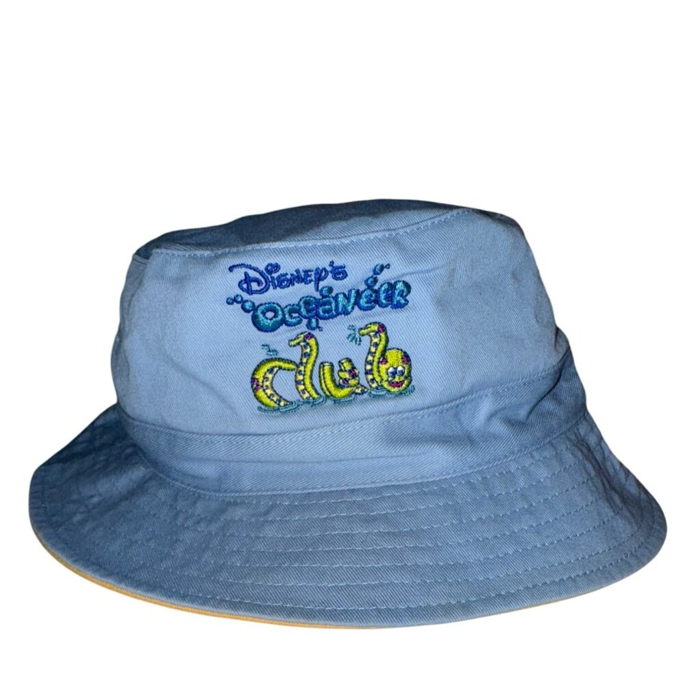 Disney Kids Bucket Hat Oceaneer Club Blue/Yellow CruiseWear Cotton Summer Beachy